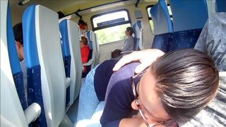 Extreme in Train : Public Blowjob and Cum in Mouth