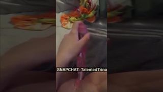 Horny Young Girl Masturbating using her new Vib on Snapchat