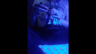 Stoner Babe Smokes a Huge Bong Hit and Plays with Tits