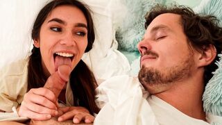 Stepsister Wakes up her Stepbro with a Blowjob - Fantasy