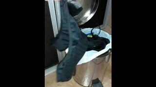 Neighbor's Panties and Bras in Trash