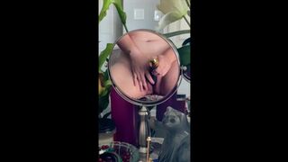 Teen Fucks herself in Front of Mirror Multiple Orgasms