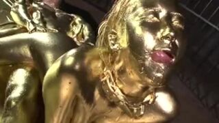 Gold Bodypaint Fucking Japanese Porn