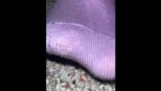Cute Teen Feet in Lavender Socks