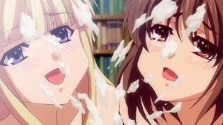 Busty Inexperienced has a Threesome with her best Friend | Hentai Anime