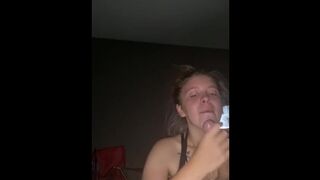 White Bitch Blowing Penis